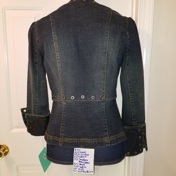 #370 NWT Classique Entier Grommet Denim Jacket SP - Picture 6 of 9